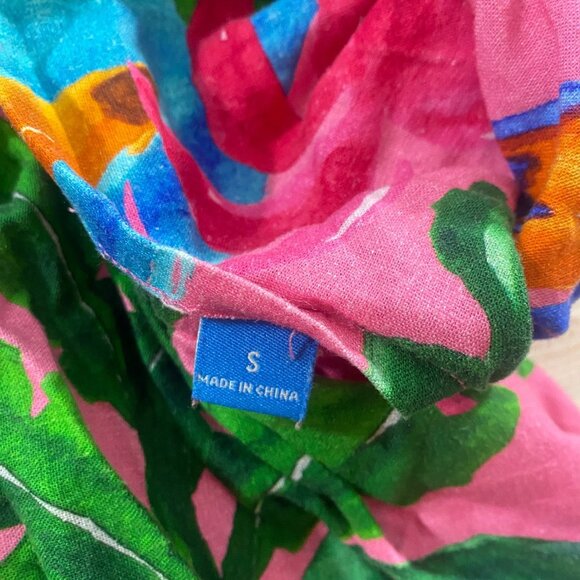 Farm Rio X Anthropologie Women's Printed V Neck Cut Out Dress - S Petite - Picture 11 of 16